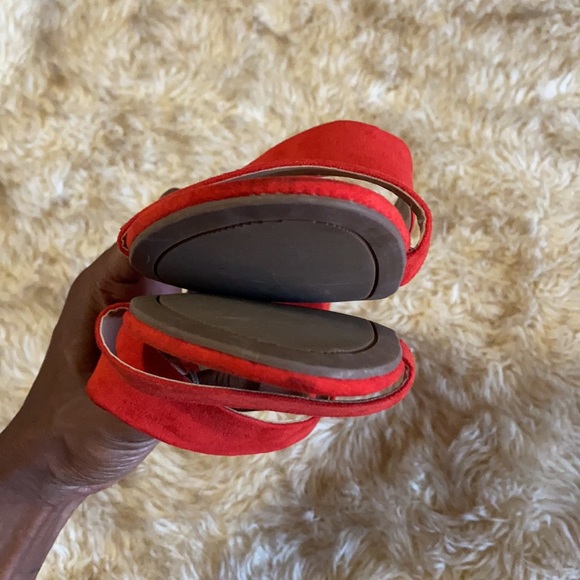 Red Ladies Two Strap Sandals - Picture 5 of 7